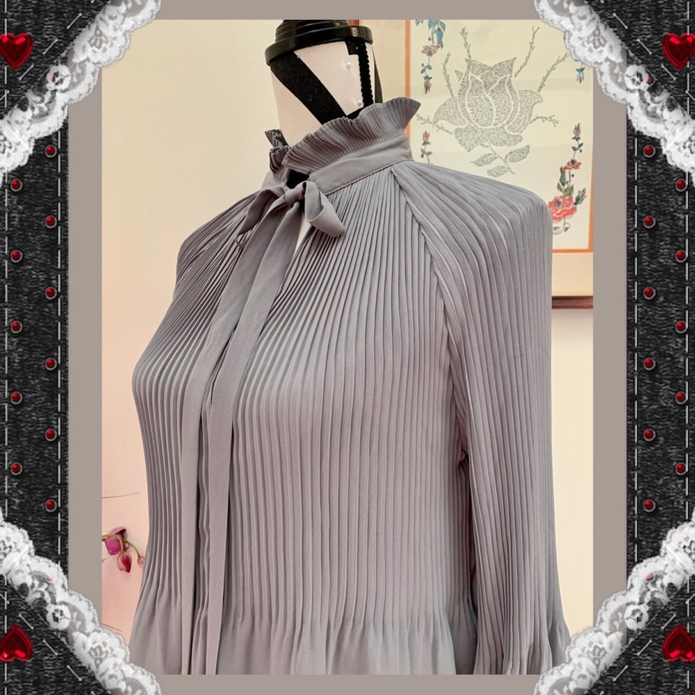 Banana Republic Tied Neck Pleated Blouse - Picture 5 of 8